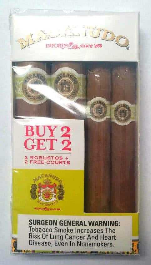 Macanudo Imported buy 2 get 2 Free Sampler Pack